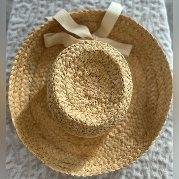 ✨VINTAGE✨ S.F. Green San Francisco SUN ☀️ HAT w/ Cream BOW EUC‼️ - Picture 5 of 15